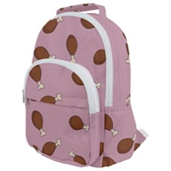 Turkey Leg Pattern - Thanksgiving Rounded Multi Pocket Backpack by Valentinaart