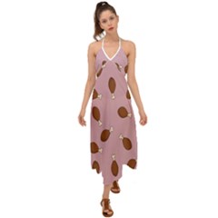 Turkey Leg Pattern - Thanksgiving Halter Tie Back Dress 