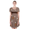 Turkey Leg Pattern - Thanksgiving Short Sleeve V-neck Flare Dress View1