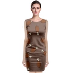 Turkey Leg Pattern - Thanksgiving Classic Sleeveless Midi Dress