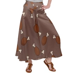 Turkey Leg Pattern - Thanksgiving Satin Palazzo Pants by Valentinaart