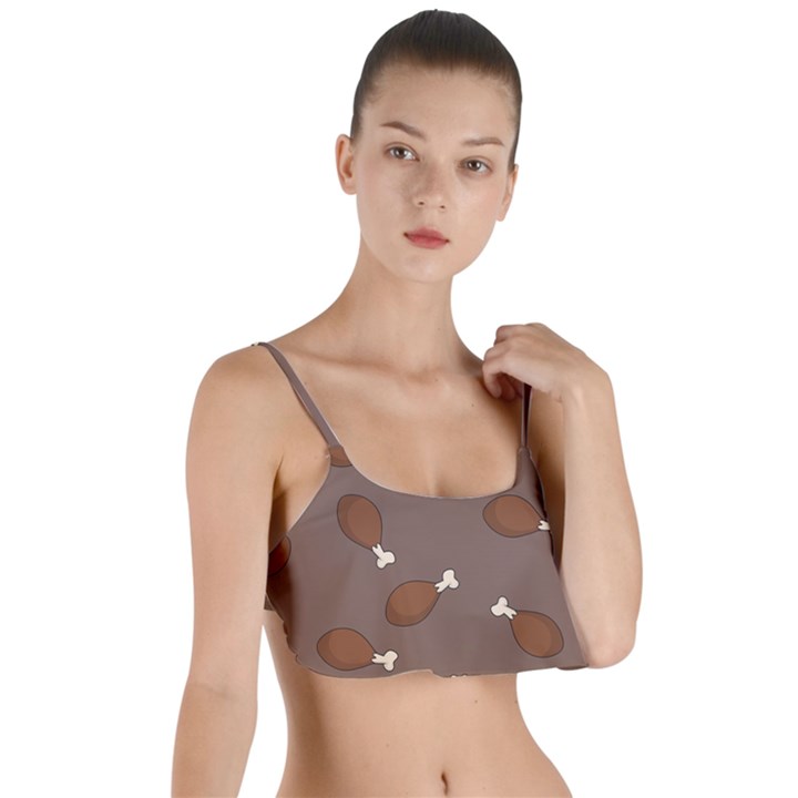 Turkey Leg Pattern - Thanksgiving Layered Top Bikini Top 