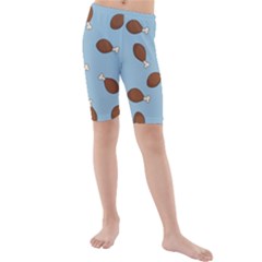 Turkey Leg Pattern - Thanksgiving Kids  Mid Length Swim Shorts