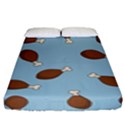 Turkey Leg Pattern - Thanksgiving Fitted Sheet (King Size) View1