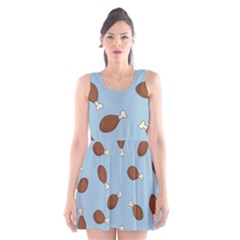 Turkey Leg Pattern - Thanksgiving Scoop Neck Skater Dress