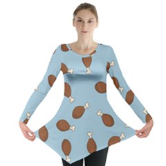 Turkey Leg Pattern - Thanksgiving Long Sleeve Tunic 