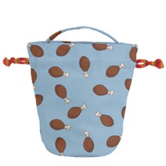 Turkey Leg Pattern - Thanksgiving Drawstring Bucket Bag