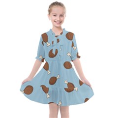 Turkey Leg Pattern - Thanksgiving Kids  All Frills Chiffon Dress