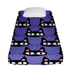 Cute Black Cat Pattern Fitted Sheet (single Size) by Valentinaart