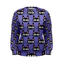 Cute Black Cat Pattern Women s Sweatshirt