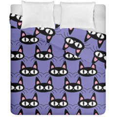 Cute Black Cat Pattern Duvet Cover Double Side (california King Size) by Valentinaart