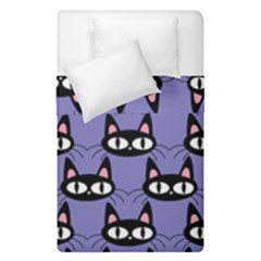 Cute Black Cat Pattern Duvet Cover Double Side (single Size) by Valentinaart