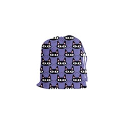 Cute Black Cat Pattern Drawstring Pouch (xs) by Valentinaart