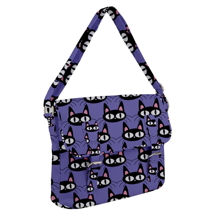 Cute Black Cat Pattern Buckle Messenger Bag