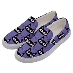 Cute Black Cat Pattern Men s Canvas Slip Ons by Valentinaart