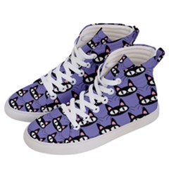 Cute Black Cat Pattern Men s Hi-top Skate Sneakers by Valentinaart