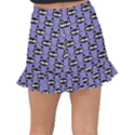 Cute Black Cat Pattern Fishtail Mini Chiffon Skirt View2