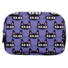 Cute Black Cat Pattern Make Up Pouch (small) by Valentinaart