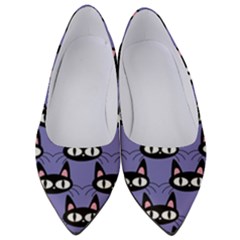 Cute Black Cat Pattern Women s Low Heels by Valentinaart