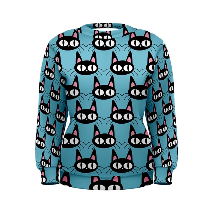 Cute Black Cat Pattern Women s Sweatshirt