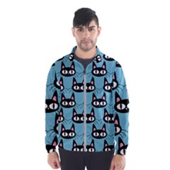 Cute Black Cat Pattern Men s Windbreaker