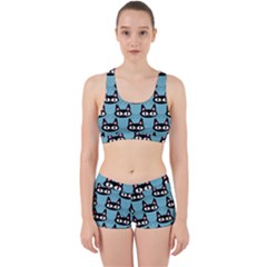 Cute Black Cat Pattern Work It Out Gym Set by Valentinaart