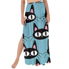 Cute Black Cat Pattern Maxi Chiffon Tie-up Sarong