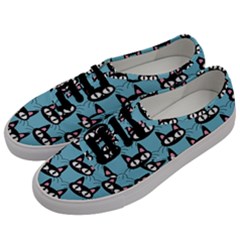 Cute Black Cat Pattern Men s Classic Low Top Sneakers by Valentinaart