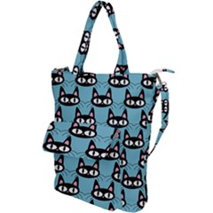 Cute Black Cat Pattern Shoulder Tote Bag by Valentinaart