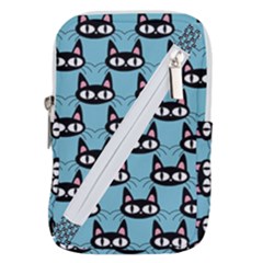 Cute Black Cat Pattern Belt Pouch Bag (large)