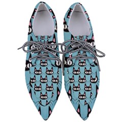 Cute Black Cat Pattern Women s Pointed Oxford Shoes by Valentinaart