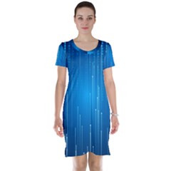 Abstract Rain Space Short Sleeve Nightdress