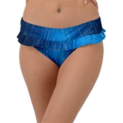 Abstract Rain Space Frill Bikini Bottom