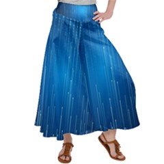 Abstract Rain Space Satin Palazzo Pants