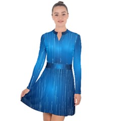 Abstract Rain Space Long Sleeve Panel Dress