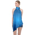 Abstract Rain Space Halter Asymmetric Satin Top View1