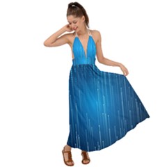 Abstract Rain Space Backless Maxi Beach Dress by HermanTelo