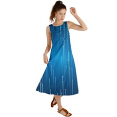 Abstract Rain Space Summer Maxi Dress