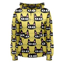 Cute Black Cat Pattern Women s Pullover Hoodie