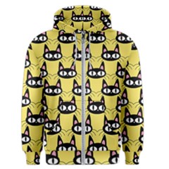 Cute Black Cat Pattern Men s Zipper Hoodie