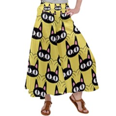 Cute Black Cat Pattern Satin Palazzo Pants by Valentinaart