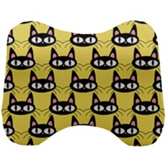 Cute Black Cat Pattern Head Support Cushion by Valentinaart