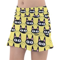 Cute Black Cat Pattern Tennis Skorts by Valentinaart