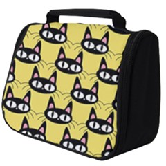 Cute Black Cat Pattern Full Print Travel Pouch (big) by Valentinaart