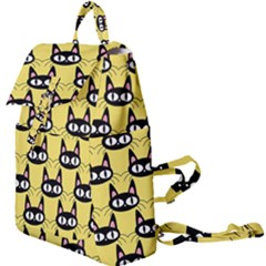 Cute Black Cat Pattern Buckle Everyday Backpack by Valentinaart