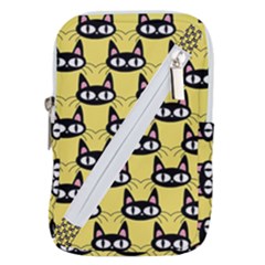 Cute Black Cat Pattern Belt Pouch Bag (small) by Valentinaart