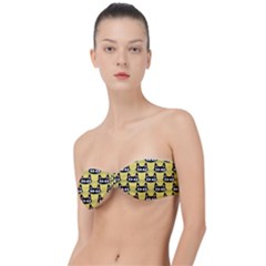 Cute Black Cat Pattern Classic Bandeau Bikini Top 