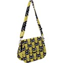 Cute Black Cat Pattern Saddle Handbag View1