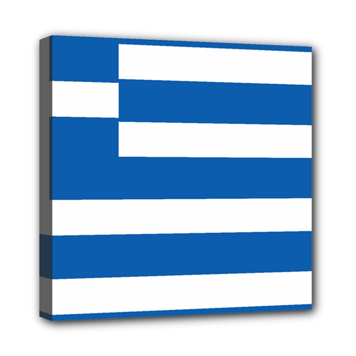 Greece Flag Greek Flag Mini Canvas 8  x 8  (Stretched)