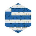 Greece Flag Greek Flag Wooden Puzzle Hexagon View1